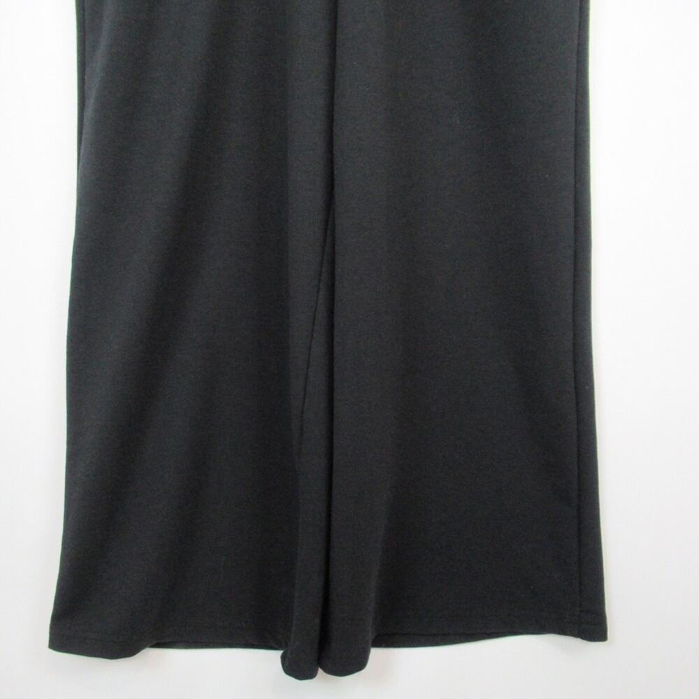 NIKE Yoga Cropped Wide Leg Jumpsuit in Black Dri-Fit French Terry - Size Large - Picture 4 of 12